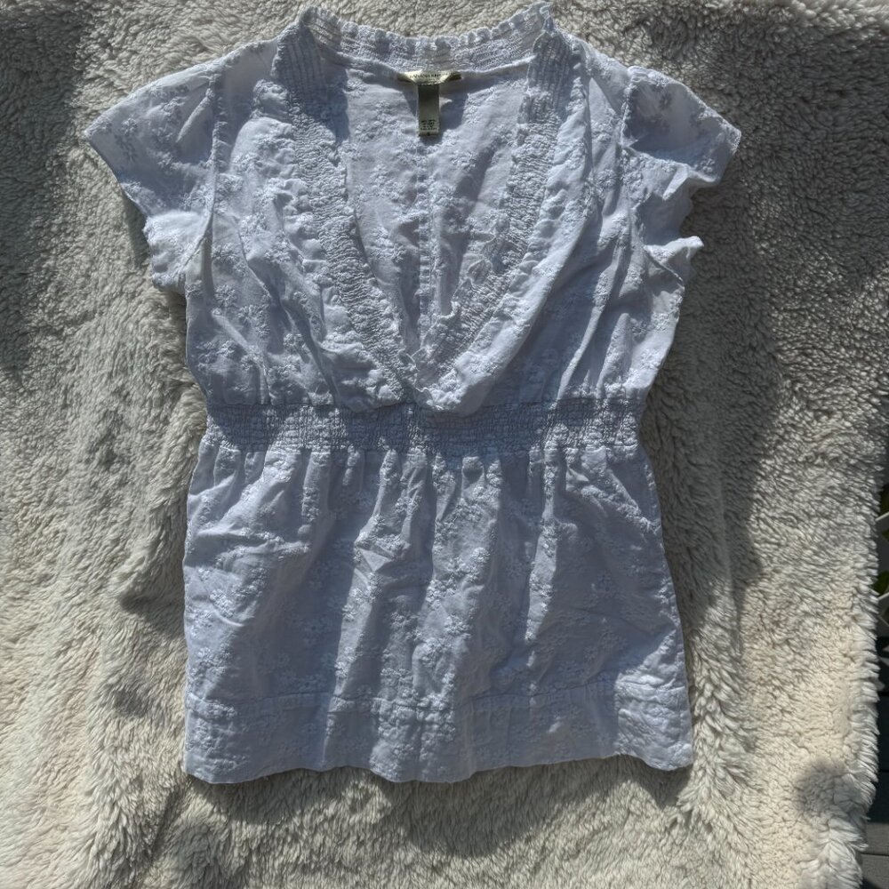 Banana Republic Women's Embroidered V Neck Blouse Small